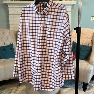 Stafford Purple and White Patterned Regular Fit 17 1/2 34-35